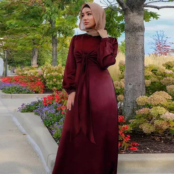 Uus Moslemi Abaya Eid Mubarak Õhtul Kleit Moe Lahti seal kaftan Naiste Kleit Araabia Dubai Elegantne Satiin Palve Kleit Pikk Seelik