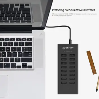 ORICO H1613 Kaasaskantav 16-Port USB 2.0 HUB Sülearvuti Laadimine USB-Jaoturit koos Power Adapter for Windows/Mac/Linux