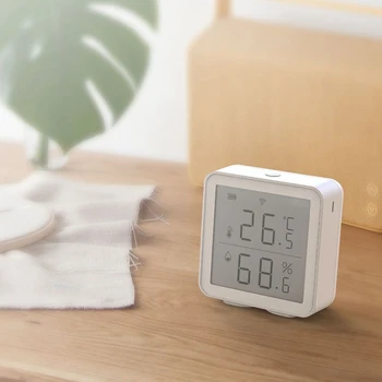 Smart Sensor, Wifi Temperatuuri ja Niiskuse Andur Sise-LCD Ekraan Andur Mitme Transpordiliikide App Teate Smart Home
