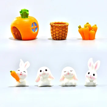 Uus Miniatuuri Küülik Easter Jänese Loomade Figuriin Vaik Käsitöö Mini Jänku Koju Kook Teenetemärgi Tarvikud Laua Office Decor