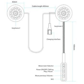 Mootorratta Kiiver Bluetooth Headset Kõrvaklapid Koos Handsfree Mikrofoniga Muusika Kõne 28GE