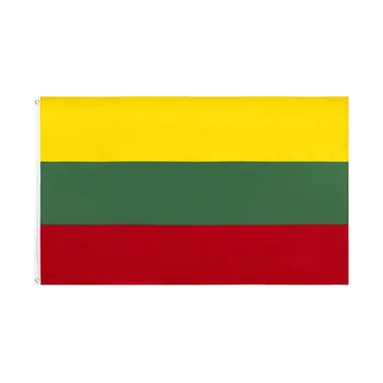 Leedu Lipu Kvaliteet Polüester 90×150cm/3×5 jalga Kollane Roheline Punase triibuga Riikide Lippe ja Loosungeid Kodust Väljas Tegevust Decor