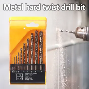 10tk HSS Twist Drill Bit Set kiirlõiketerasest Sirge Varre Koobalt Puuriterad Roostevaba Teras, Puit, Metall Augu Puurimine