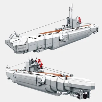 Sõjalise Saksamaa Mereväe Relva Laeva ehitusplokid Vedaja Sõjalaev U48 Allveelaeva Kit Tellised Klassikaline 3D Mudel Mänguasi Lapsele Kingitus