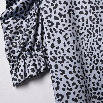 Mood Naiste Slim Fit T-särk Top Square Kaela Pullover Lühikese varrukaga, kanna Leopard Printida Camisetas De Mujer Майка Женская