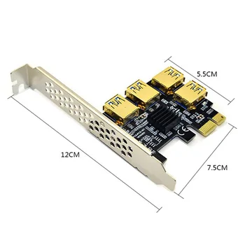 PCI-E 1 kuni 4 USB3.0 Laiendamine Mälukaart+4XPCIE 1X kuni 16X 6Pin Pildi Kaardi pikendusjuhe Kaardi Adapter Komplekt BTC Kaevandamine