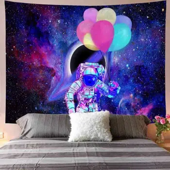 Astronaut Õlu Seina Riputamise Vaip, Psühhedeelne Magamistoaga Kodu Kaunistamiseks Ruumi Seina Riputamise Galaxy Bedspread Decor Vaip