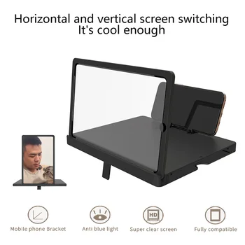 Horisontaalne Vertikaalne Ekraani Vahetamine 9D Sinine Ultra Clear Mõju Mobiiltelefoni Ekraani Võimendi Luup 3D-Suur Ekraan
