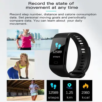 Bluetooth-Sport Nutikas Käevõru Valguse Sensori Ekraani Südame Löögisageduse, Vererõhu Monitor Käepaela Fitness Jälgida Smartwatch