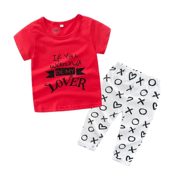 Vastsündinud Suvel Riiete Komplekt Fashion Punane Täht Prindi Lühi-T-Särk + Pikad Püksid Baby Poiste Vabaaja Rõivad 0-24 M