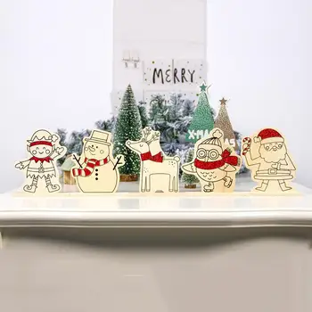 Xmas Uus Aasta Jõulud teenetemärgi DIY Jõulud puidust käsitsi maalitud ornamendid Laste värvi maali juhatuse värvi FZ288
