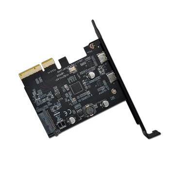 USB-3.1 PCIE Tõstja Kaardi Dual Pöörduv USB-3.1 Gen 2 Tüüpi-C Sadamates, PCI-E PCI Express X4 SATA 15Pin Pistik 10Gbps Lisada Kaart