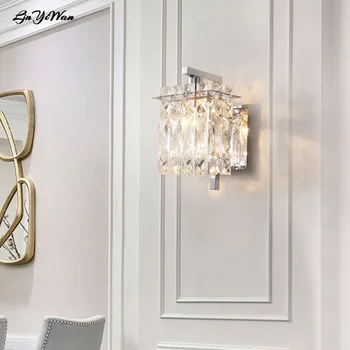 Postmodernistlik crystal wall lamp Loominguline elutuba lamp koridori vahekäiguga kerge luksuslik magamistuba öö lambi seina lamp