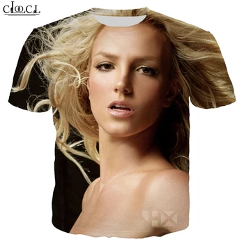 Populaarne Täht Britney Spears 3D Print Mehed Naised Fashion Star Laulja T-särk Harajuku Hip-Hop Streetwear Poisid Tüdrukud Liiga Tops
