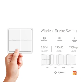 Wifi Smart Light Switch 4 Gang Tuya Smart ZigBee Traadita Stseen, Paneel, Vaheta Kodu Seina Nupp töötab Alexa ja Google ' i Kodu