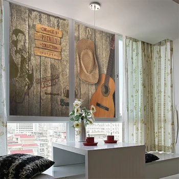 Kohandatud isekleepuvad klaas, kile, plastist retro aknas lille raamatus vannitoa lükanduks dušš toas kitarri puit tera