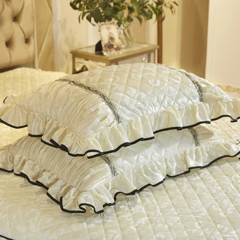 4tk Pits ja puuvillased tikandid luksuslikud voodipesu komplektid queen king suurus-tekikott voodi komplekt seelik komplekt padjapüür bedclothes
