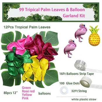 99Pcs/set Roosa Flamingo Õhupallid Vanik Flamingo Heelium Globos Hawaii Suvel Õhupalli Arch jaoks Sünnipäeva Baby Shower Decor