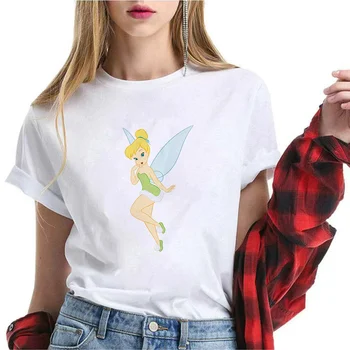 Uus Disney Kawaii Käpard Bell T-Särgid Naistele Uus Tops Naiste T-särk Lahti Tshirt Suvel Tee Valge Kaeluse ümber Ülepaisutatud Tshirt