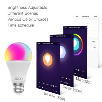 Tiktango WiFi Smart LED Juhitava Lamp 9W RGB C+W ,Smart Elu Tuya App Kaugjuhtimispuldi Tööd Alexa Echo Google ' i Kodu E27
