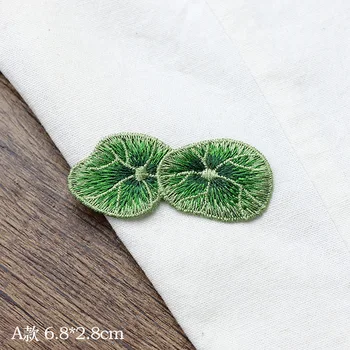 1tk roheline lotus leaf tikandid plaastrid jope riided DIY õmble tikitud dekoratiivsed lehed parches jaoks teksad