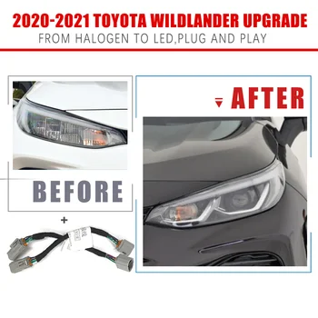 YCK Auto Esitulede Uuendada Üleandmise Traat Rakmed Esilaterna Muuta 20-21 Toyota Wildlander Alates Halogeen LED-Plug And Play
