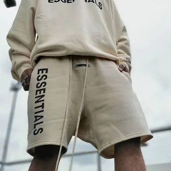 Parim Versioon Loose Fit Fliis Higi Lühikesed Püksid Kanye Küljel Logo Jogger Suvel Streetwear Viis Värvi