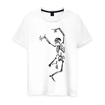 Meeste T-särk puuvillane dancing skeleton