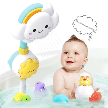Baby shower mänguasi pilv vikerkaar elektripliit, dušš vannituba vanni mänguasi beebi kraan dušš electric water spray mänguasi