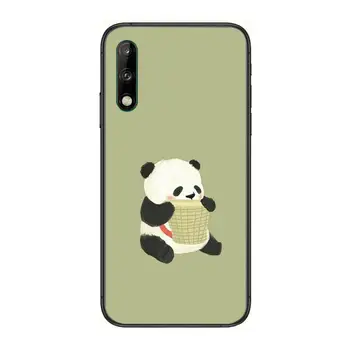 Cute cartoon panda Selge Telefoni Puhul Huawei Y 5 6 7 8 9 A P S Pro 2020 2019 Must Etui Coque Hoesjes Koomiline Mood