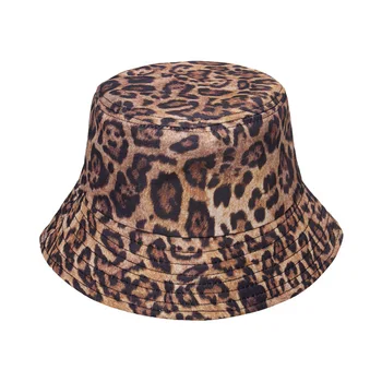Leopard Printida Moe Kopp Müts Naiste Panama Pöörduv Suur Visiir Päike Müts Suvel Korea Beach Püük Kork Chapeau Bob Femme
