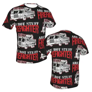 Tuletõrjuja Tee Casual Särk Lühikeste Varrukatega Polüester T-Särk Streetwear Trükitud Tshirt Mõõdus Mehed