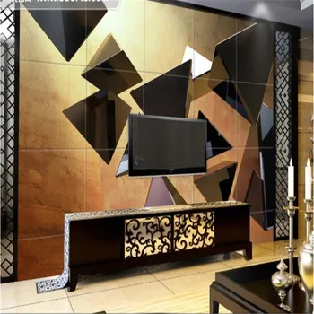 Milofi kohandatud suur tapeet seinamaaling kolmemõõtmeline abstraktne geomeetriline ruum, TV taust seina