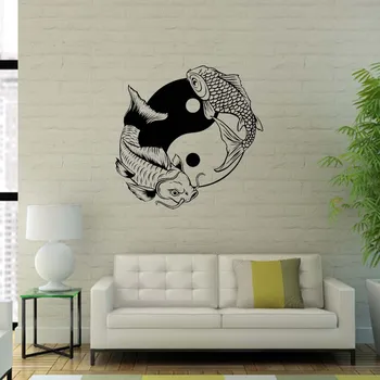 Yin Yang Koi Kala Kunsti Kleebis Decal lapse Tuba Kalapüügi Jaapani Stiilis Hiina Kunsti Uks, Aken, Pagasiruumi jaoks Polo MAASTUR Seina Vinüül