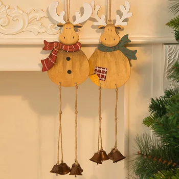 Lumememm Santa Claus Ingel Christmas Tree Kaunistused Ripuvad Ripatsid Raud Käsitöö Tuul Chimes Uus Aasta Xmas Kodu Poole Teenetemärgi