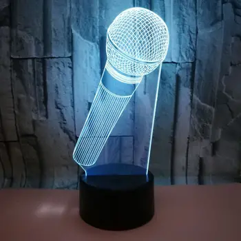 Mikrofon LED 3D Öösel Tuled Bluetooth Kõlar Tabel laualamp Värvikas usb Öö Lambi Loominguline Kingitus Lastele