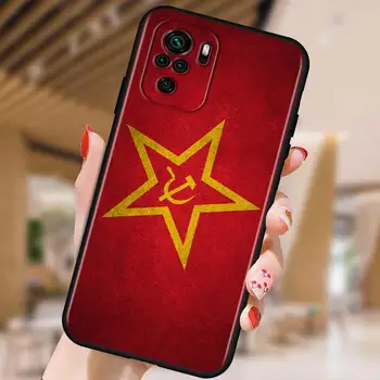 Punane Nõukogude Liidus NSV liidu Lipu Xiaomi Redmi Lisa 10 10S 9 9T 9S 9Pro Max 8T 8Pro 8 7 6 5 Pro 5A 4X 4 Pehme Must Telefon Kohtuasjas