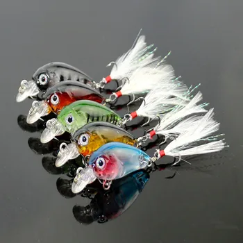 ThunderShower 50tk 4cm 4g Kalapüügi Lures Vänt Sööt Mini Crankbait Fish Eye 3D