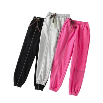 Joggers Sweatpants Naiste Kalenmos Sügis-Talve Püksid Puuvillast Kõrge Vöökoht Naiste Lace-up-korea, Jaapan Naiste tracksuit Streetwear