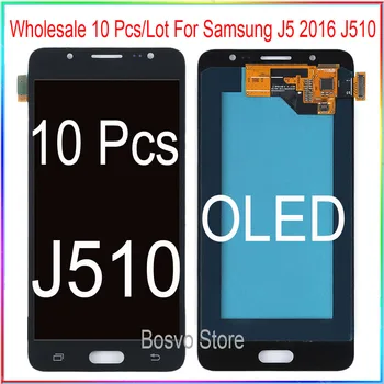 Hulgi-10 Tk/Palju OLED Samsungi J5 2016 J510 LCD ekraan touch assamblee OLED