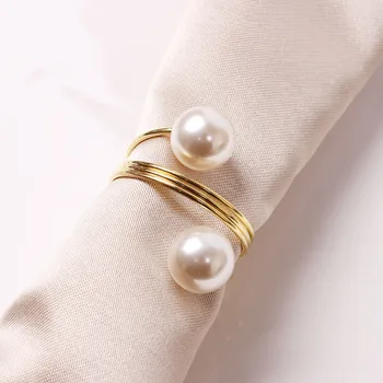 12 / TK uus topelt rõngas pearl salvrätiku lukk hotell restoran salvrätikuhoidja kohapeal tasuta shipping