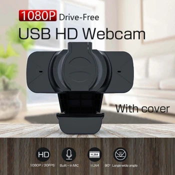 Full HD 1080P Veebikaamera Dual Built-in Mic USB PC veebikaamera eraelu Puutumatuse W8 Kaas Leibkonna Arvuti Tarvikud