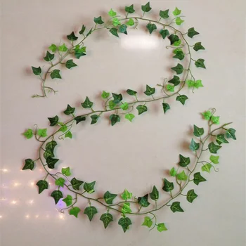 1 tk 2.4 M Home Decor Kunstlik Ivy Leaf Vanik Taimed Viinapuu Võltsitud Lehestik Lilled Pugeja Roheline Luuderohi Pärg B2Cshop