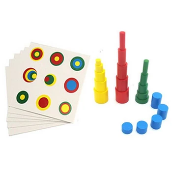 Montessori 4 Puidust Erinevaid Värvilisi Silindrid Haridus Matemaatika Mänguasjad Eelkooliealised Lapsed Lapsi Varakult Õpetada Kingitus