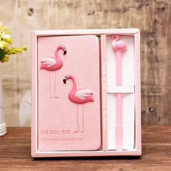 1set Flamingo Roosa Sülearvuti Koos Flamingo Pen Sünnipäevaks Kingitusi Lastele Sünnipäeva Teenetemärkide Lapsed kinkekarbis Deco. L