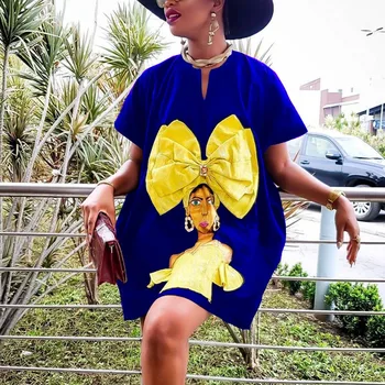 Suvine Kleit Naine Cute Cartoon Princess Prindi Lühikesed Varrukad Vestido Aafrika Mood Naiste Vabaaja Lahti Mini Kleidid Must Punane