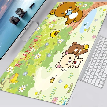 Armas Rilakkuma Karu Mouse Pad XXL 90X30CM Peace Mängude Kummist Mousepad XL Suured Tarvikud Klaviatuuri abil Mängida Laua Matid CSGO