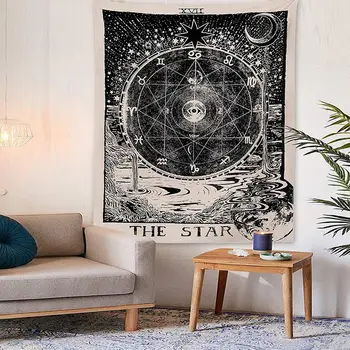 Öö Moon Sun Tarot Seina Vaip, Mandala Tapestry Kodu Kaunistamiseks Vaip, Psühhedeelne Hipid Seina Riputamise Kate