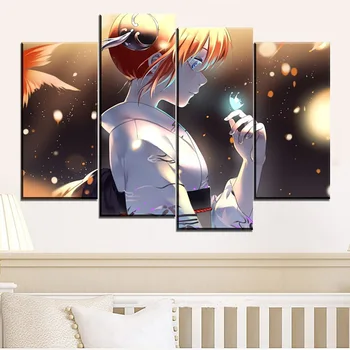 Kodu Kaunistamiseks Modulaarne Pildid Lõuendile Trükitud 4 Töö Anime Gintama Kagura Plakat Seina Art Modulaarne Magamistuba Maali Raamistik