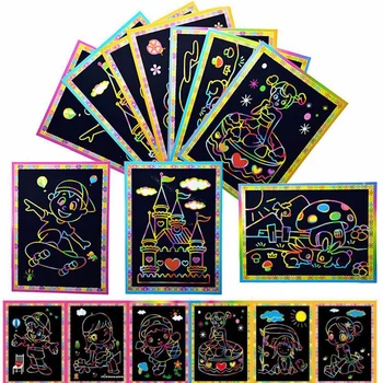 10tk/palju Magic Rainbow Scratch Raamat Paber-Must DIY Kate Joonis Mänguasjad Kraapides Maali Lapsed Xmas Kingitused